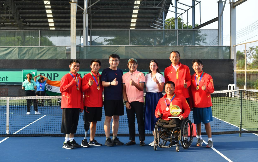 2024轮椅网球世界杯预赛顺利完赛中国男子轮椅网球队勇夺冠军
